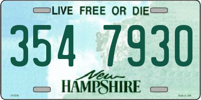 NH license plate 3547930