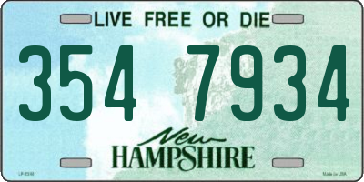 NH license plate 3547934