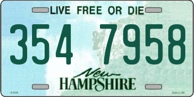 NH license plate 3547958