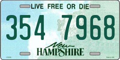 NH license plate 3547968