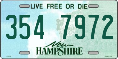 NH license plate 3547972
