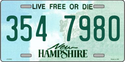 NH license plate 3547980