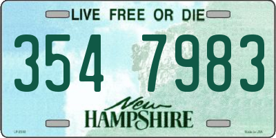 NH license plate 3547983