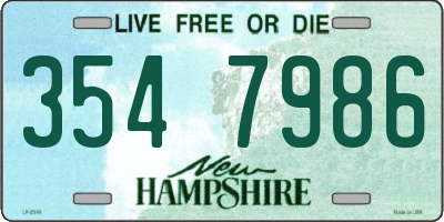 NH license plate 3547986