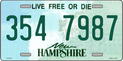 NH license plate 3547987