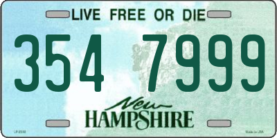 NH license plate 3547999