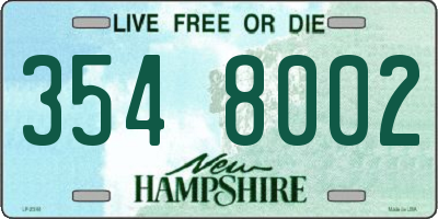 NH license plate 3548002