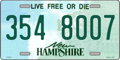 NH license plate 3548007