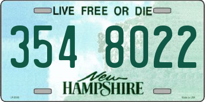 NH license plate 3548022
