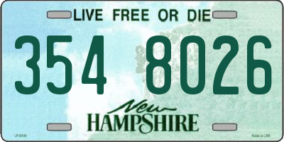 NH license plate 3548026