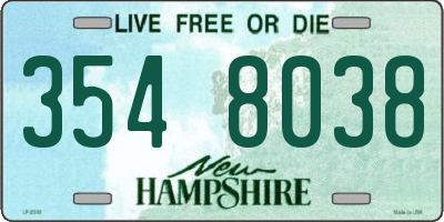 NH license plate 3548038
