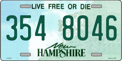 NH license plate 3548046