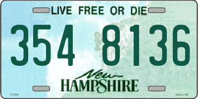 NH license plate 3548136