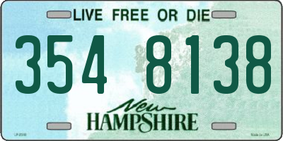 NH license plate 3548138