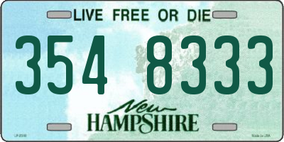 NH license plate 3548333