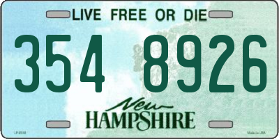 NH license plate 3548926