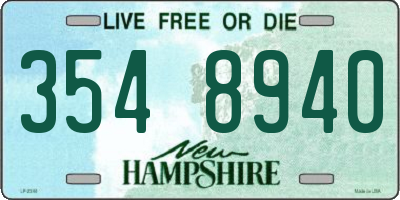 NH license plate 3548940