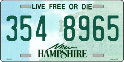 NH license plate 3548965
