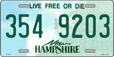 NH license plate 3549203