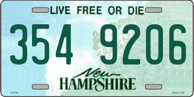 NH license plate 3549206