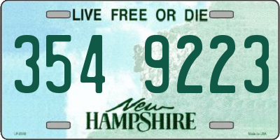 NH license plate 3549223