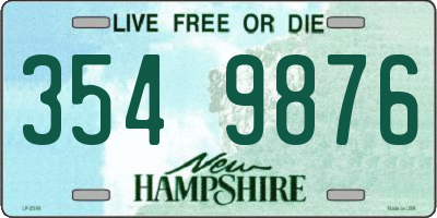 NH license plate 3549876