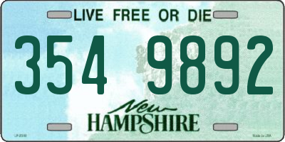 NH license plate 3549892