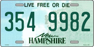 NH license plate 3549982