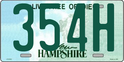 NH license plate 354H