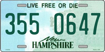 NH license plate 3550647