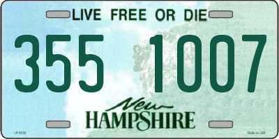 NH license plate 3551007