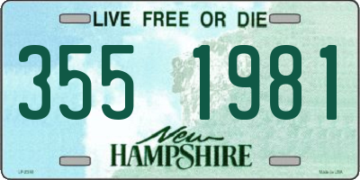 NH license plate 3551981