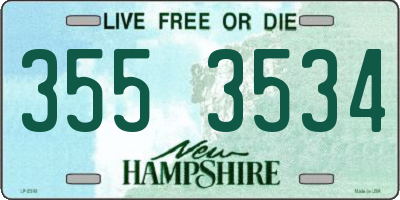 NH license plate 3553534