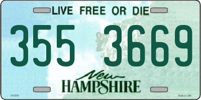 NH license plate 3553669