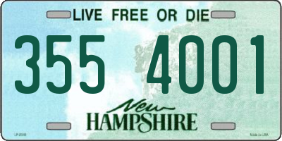 NH license plate 3554001