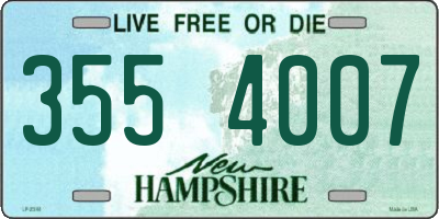 NH license plate 3554007