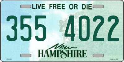 NH license plate 3554022