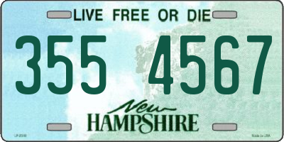 NH license plate 3554567
