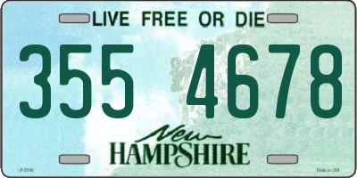 NH license plate 3554678
