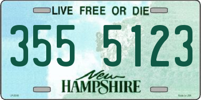 NH license plate 3555123