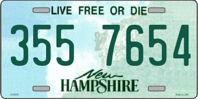 NH license plate 3557654