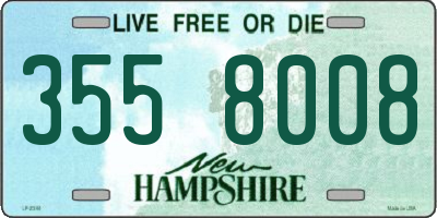 NH license plate 3558008