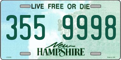 NH license plate 3559998