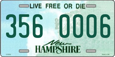 NH license plate 3560006