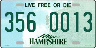NH license plate 3560013