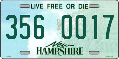 NH license plate 3560017