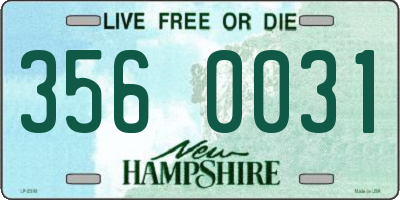 NH license plate 3560031