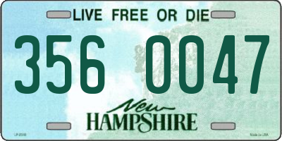 NH license plate 3560047
