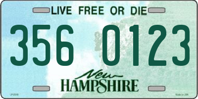 NH license plate 3560123