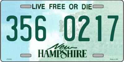 NH license plate 3560217